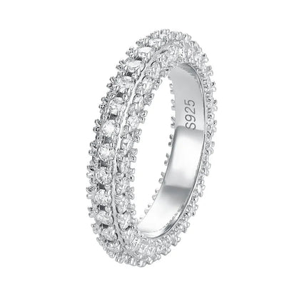 Three-Row Moissanite Wedding Band