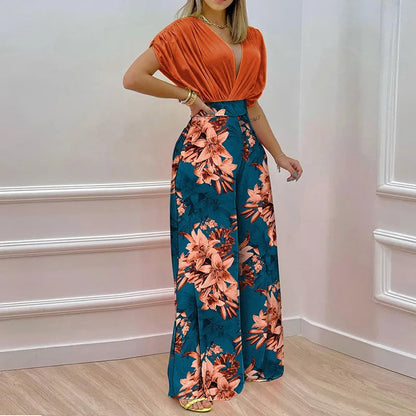 V-Neck Two-Piece Set