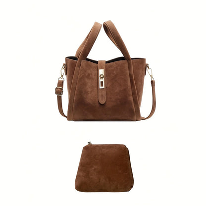 Frosted Suede Bucket Bag