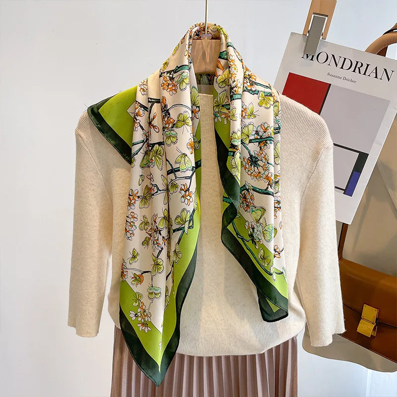 High-End Small Silk Scarf