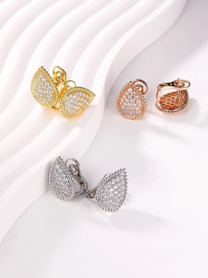 Vintage Water Drop Clip Earrings