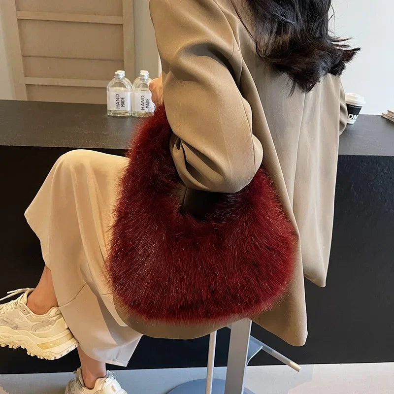 Plush Faux Fur Tote