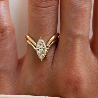 BXINY Marquise Cut Moissanite Ring Set