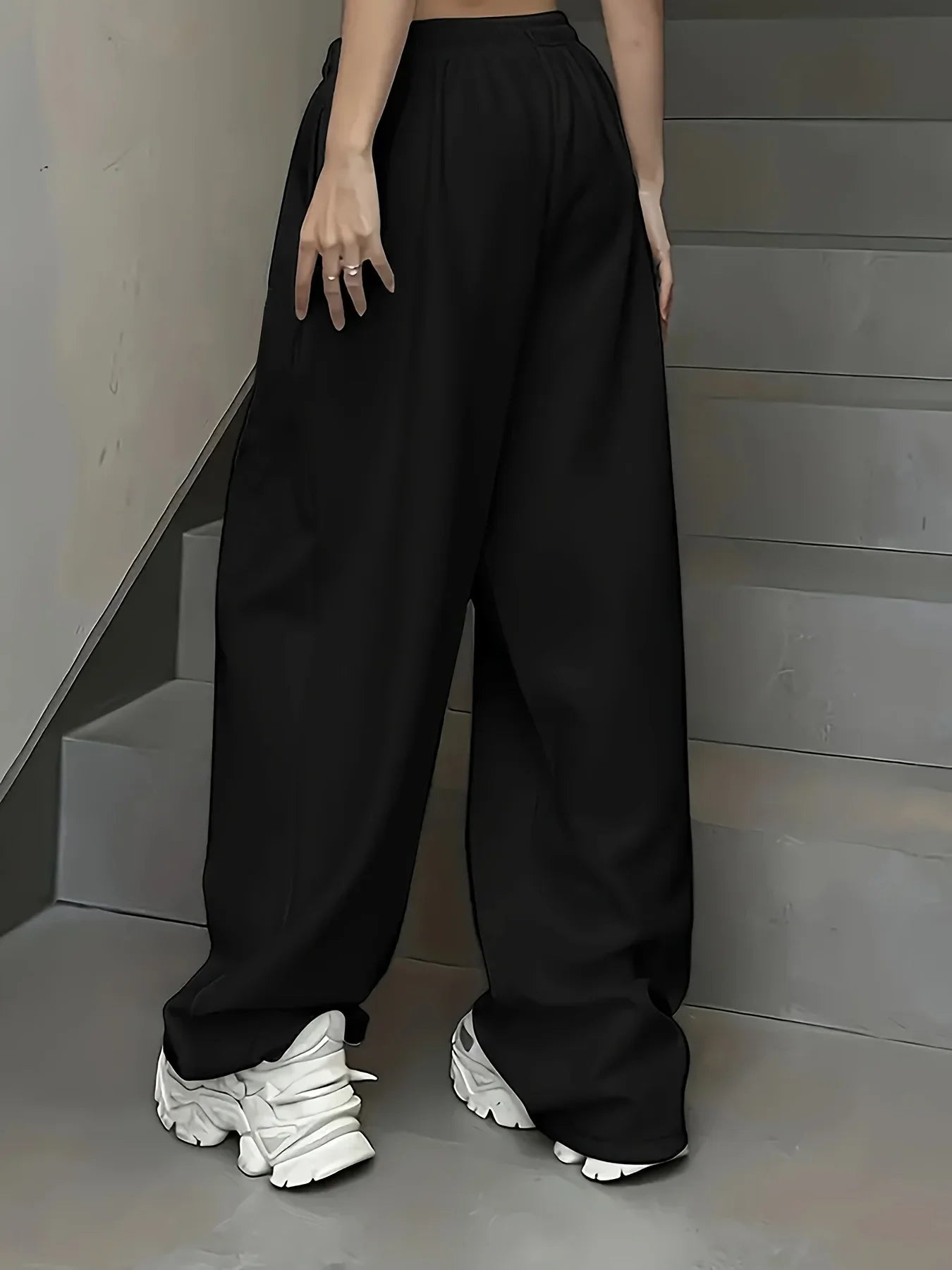 Wing Printed Loose Wide-Leg Pants