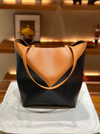 Folding Leather Handbag