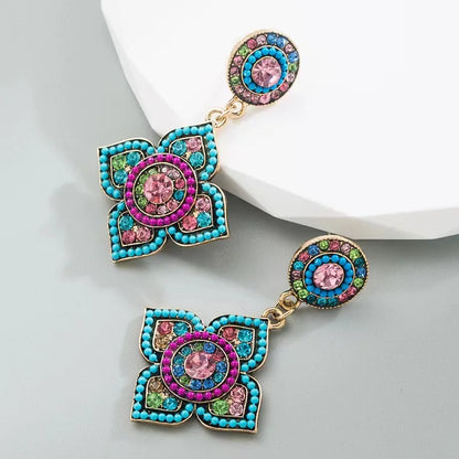 Vintage bohemian rhinestone earring