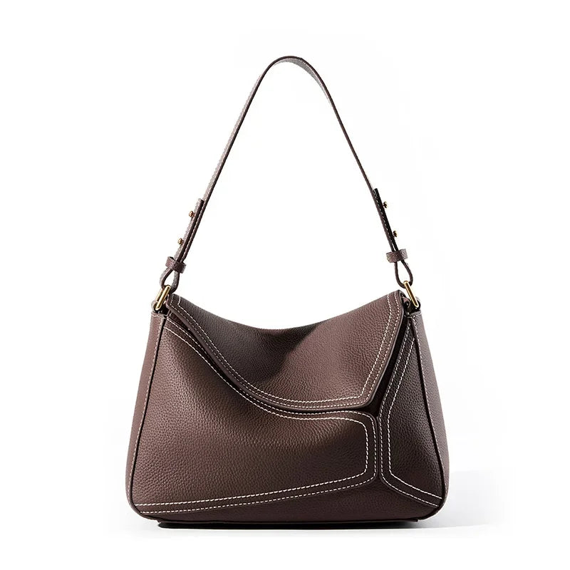 Cowhide Geometric Shoulder Bag