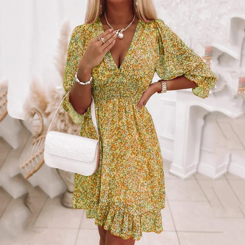 Bohemian Printed Mini Dress