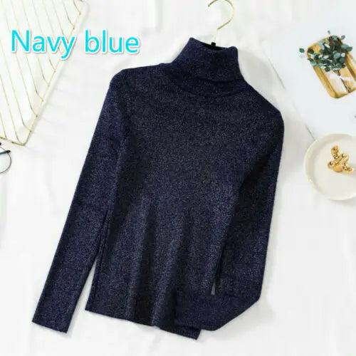 Slim Turtleneck Knit Pullover