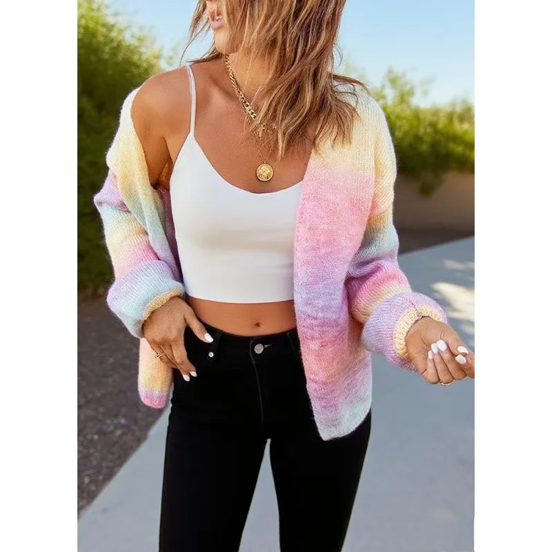Rainbow Patchwork Cardigan