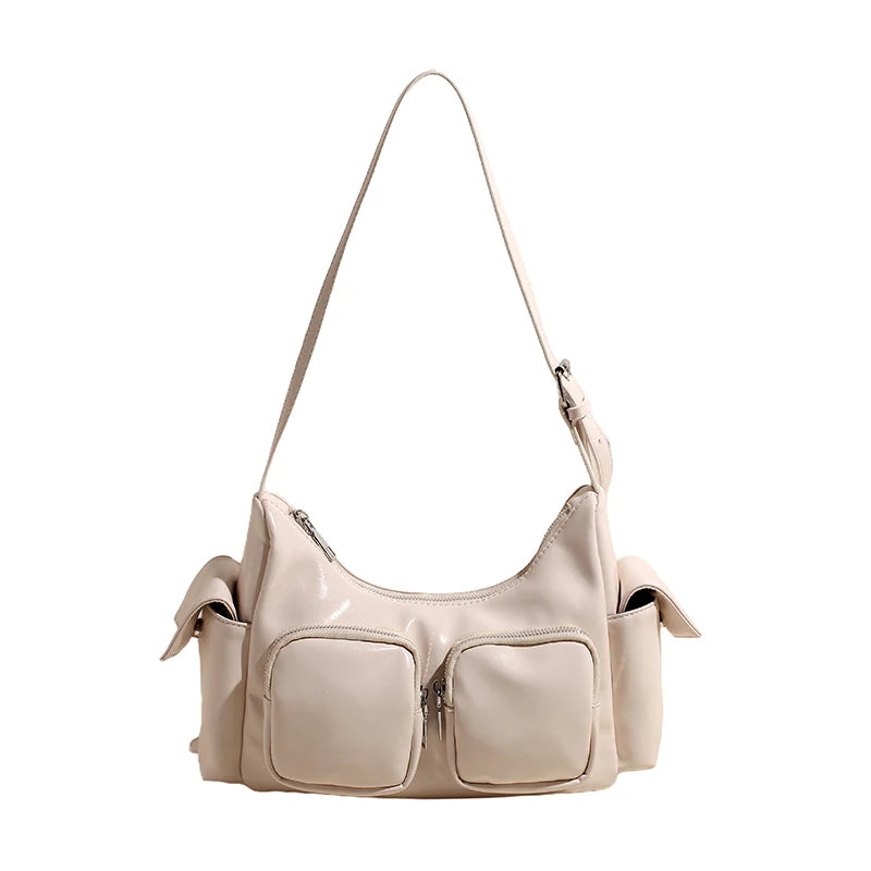 Women PU Leather Multi-Pocket Tote Bag