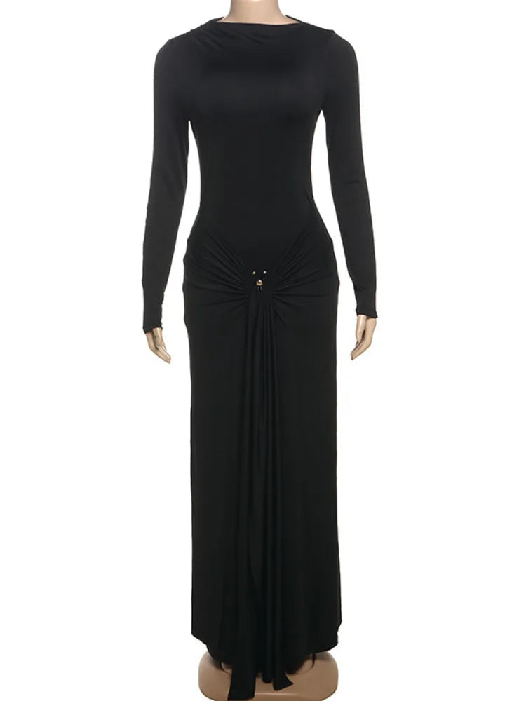 Elegant Ruched Maxi Dress
