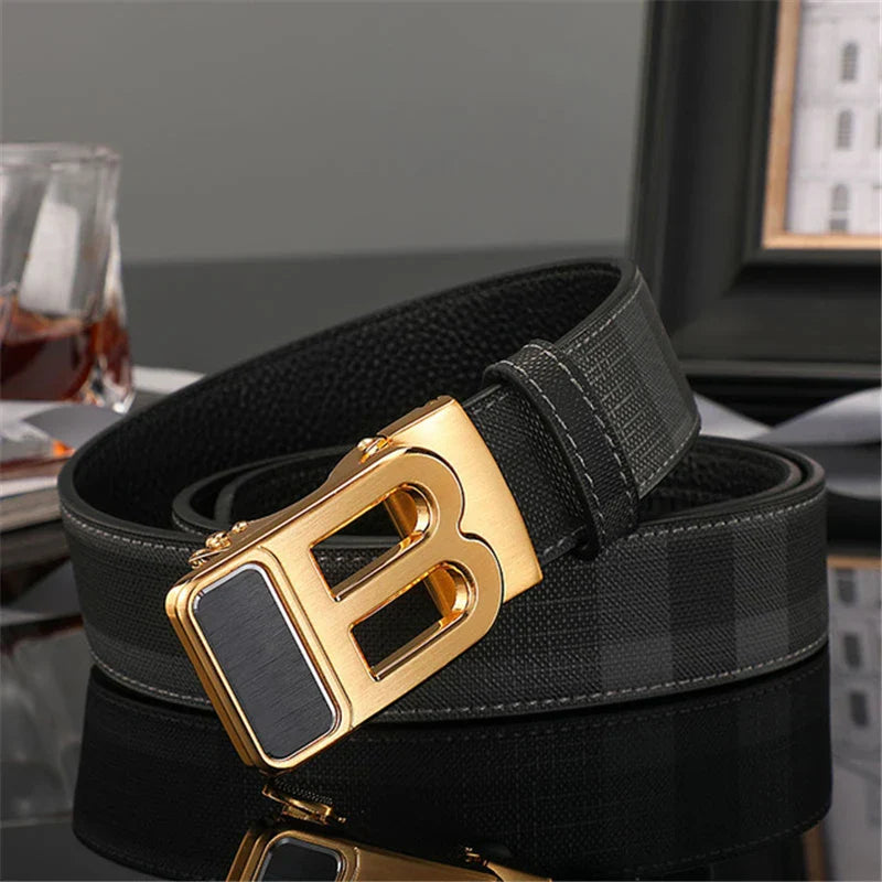 Wide leather canvas belt
