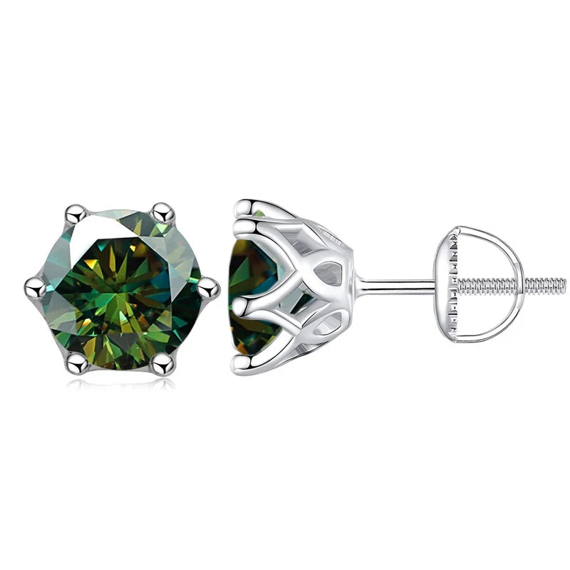 Colorful Moissanite Stud Earrings