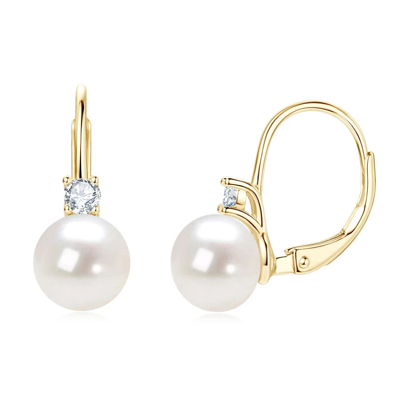 Sterling Silver Pearl Hoop Earrings