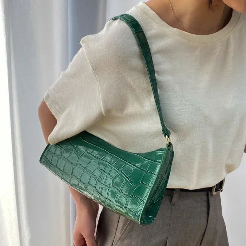 Retro Alligator Shoulder Bag