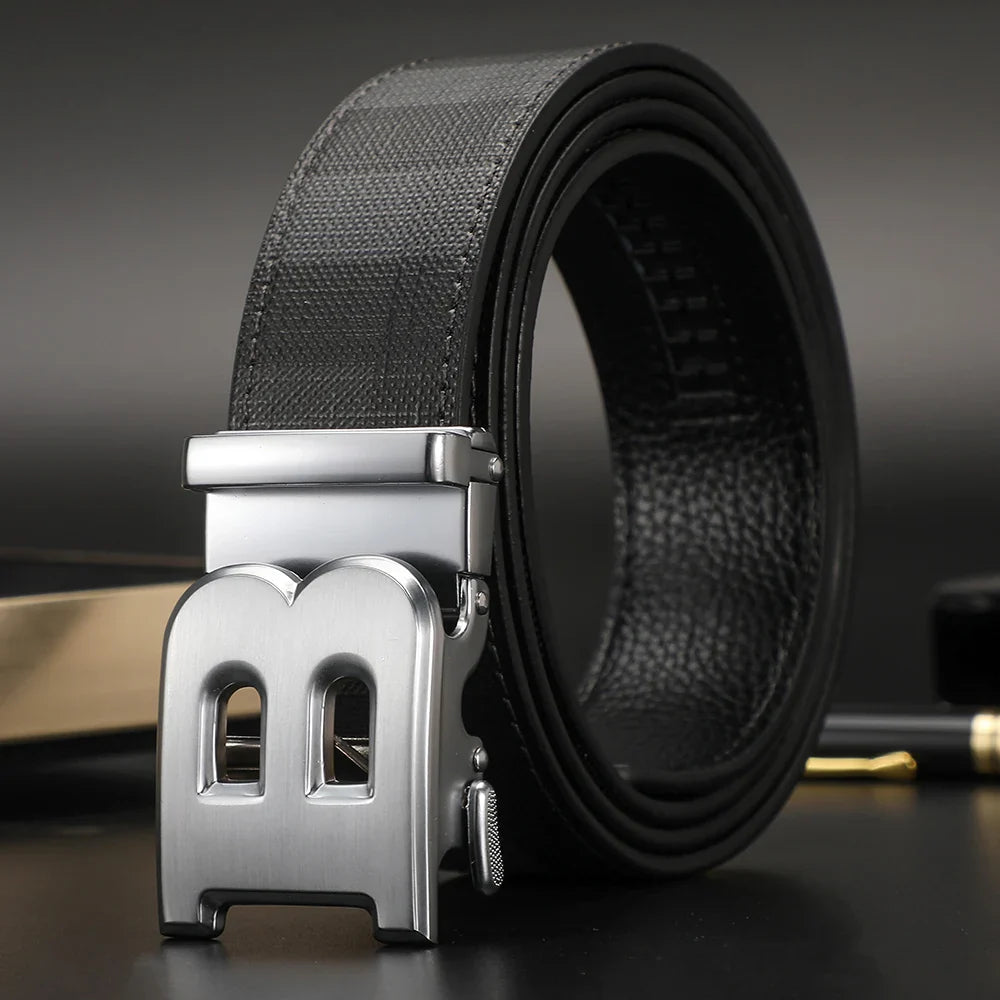 Wide leather canvas belt