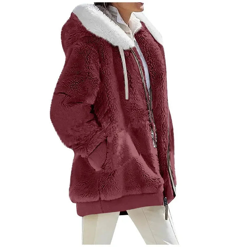 Hooded Fleece Zipper Jacket