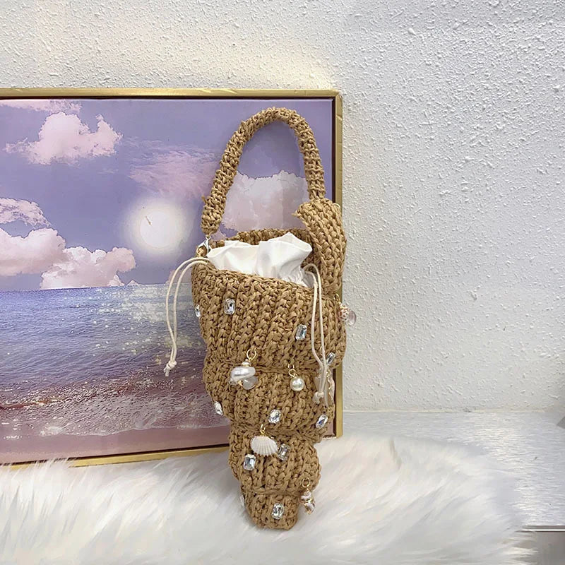 Hand-Woven Conch Pearl Chain Bag