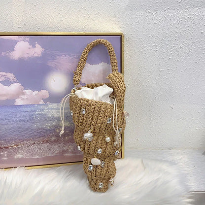 Hand-Woven Conch Pearl Chain Bag