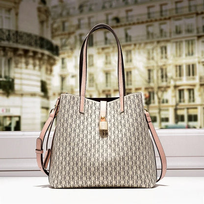 Letter Print Leather Crossbody Bag