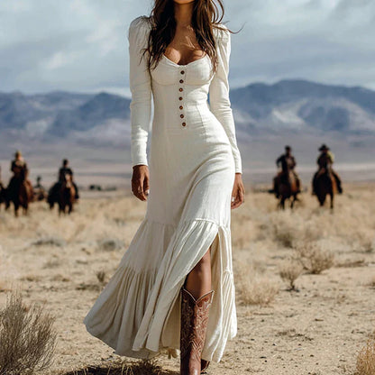 Elegant Patchwork Maxi Dress