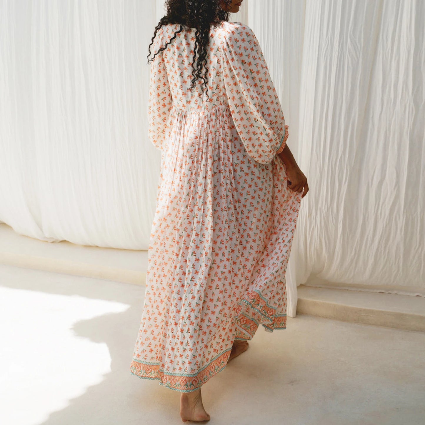 Floral V-Neck Swing Dress