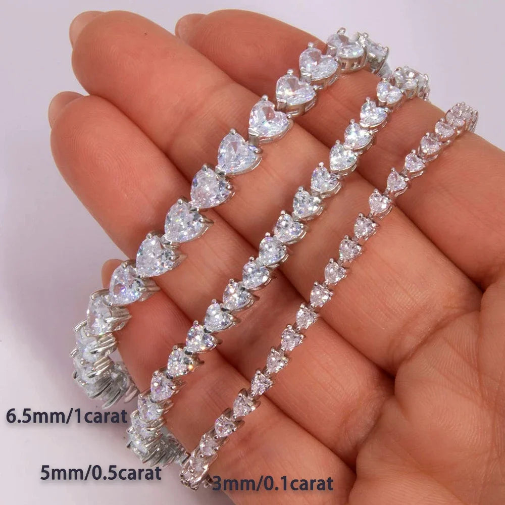 Moissanite Heart Bracelet