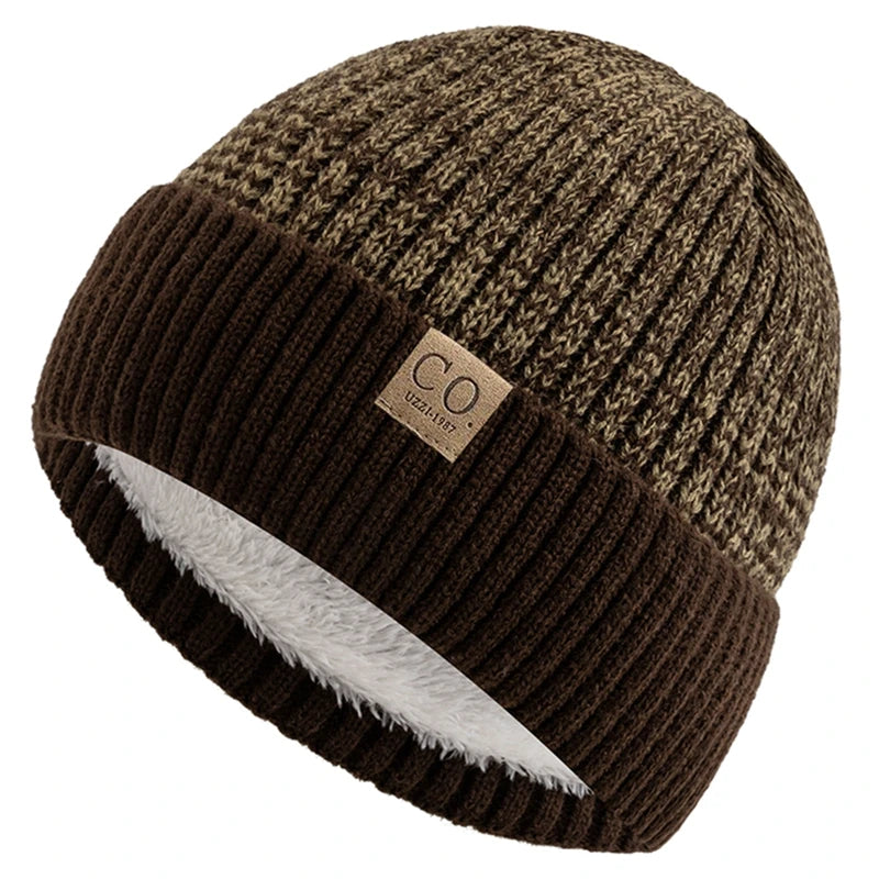 Two-Tone Fur Lined Winter Beanie