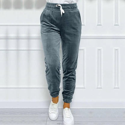 Velvet Drawstring Warm Jogger Pants