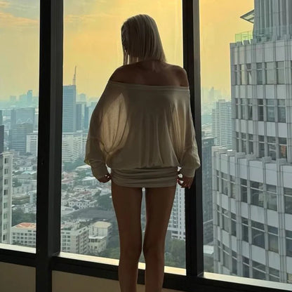 Off Shoulder Ruched Mini Dress