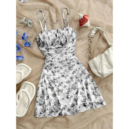 Floral Square Neck Mini Dress