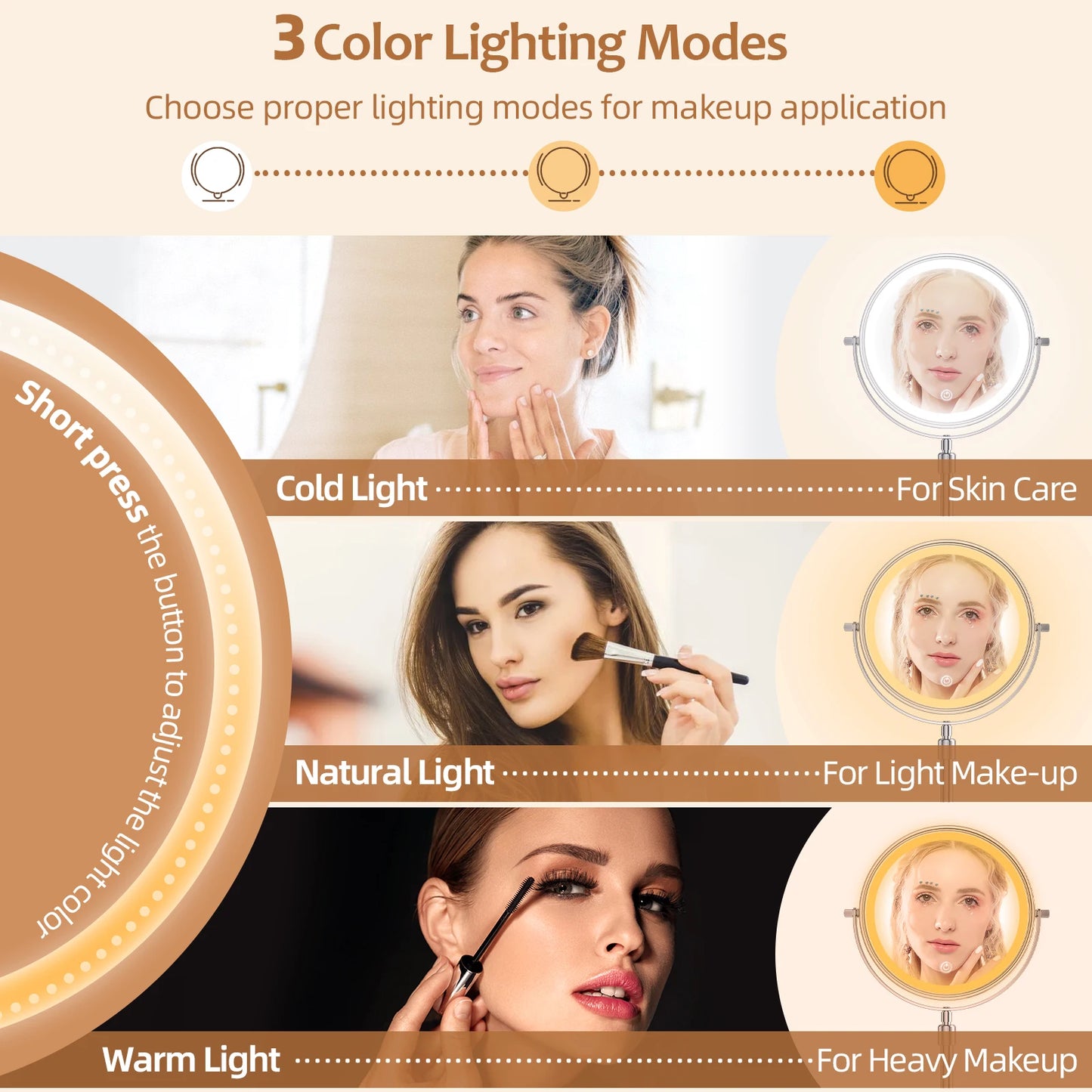 Adjustable Lighted Makeup Mirror