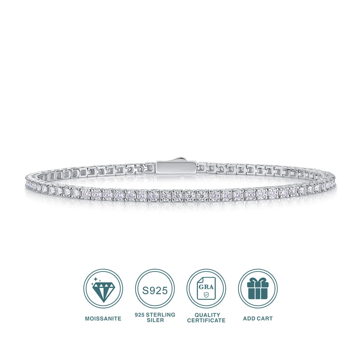 Elegant Moissanite Tennis Bracelet