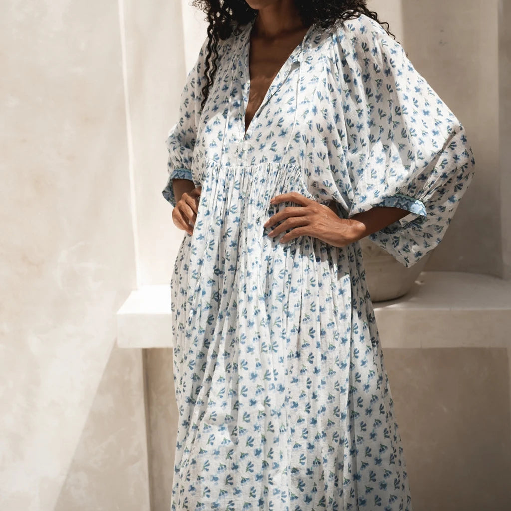 Floral V-Neck Swing Dress