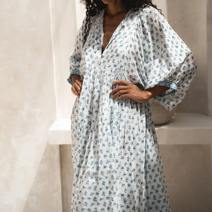 Floral V-Neck Swing Dress