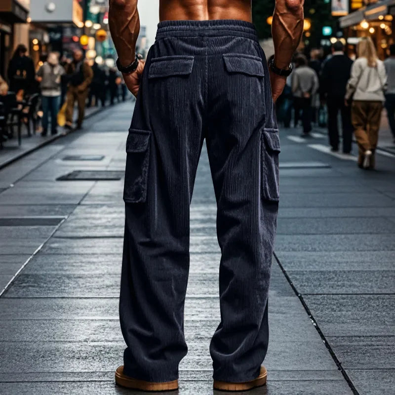 Corduroy straight casual pants