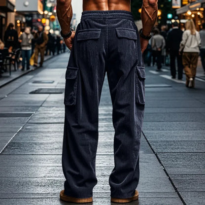 Corduroy straight casual pants