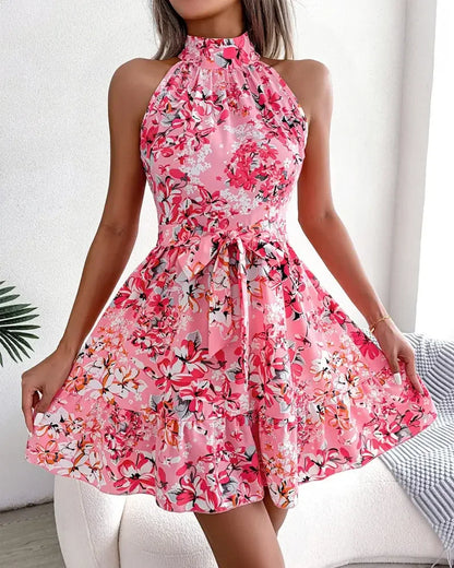 Floral Halter Summer Dress