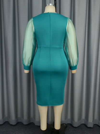 Luxury V-Neck Beaded Evening Dress