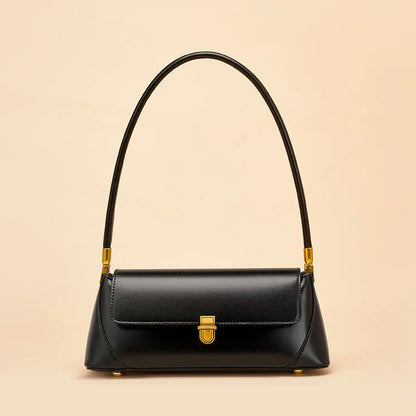 Genuine Leather Baguette Shoulder Bag
