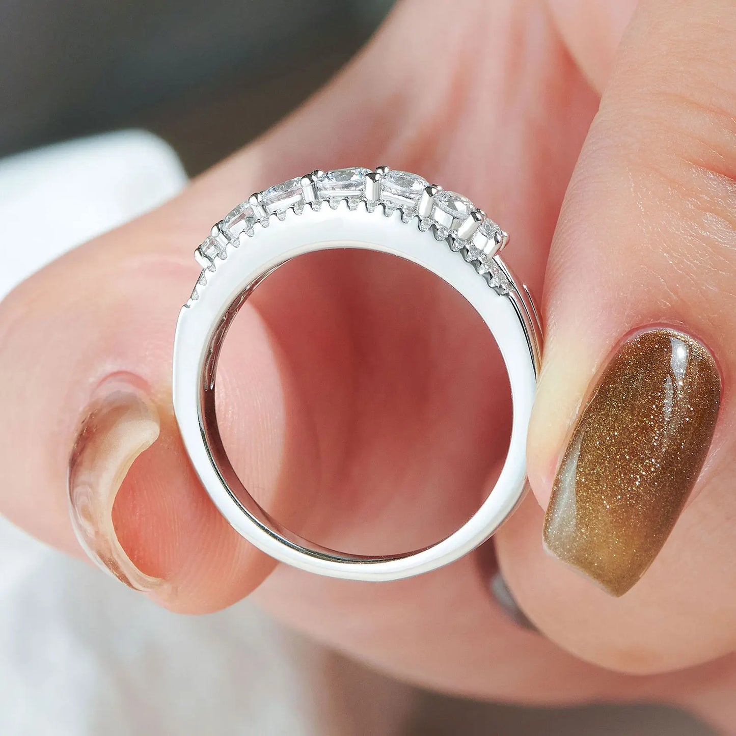 Moissanite Eternity Wedding Band