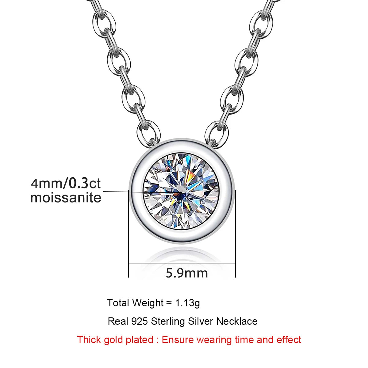 Moissanite Pendant Necklace