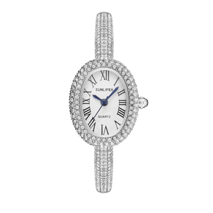 Elegant Rhinestone Oval Women’s Watch
