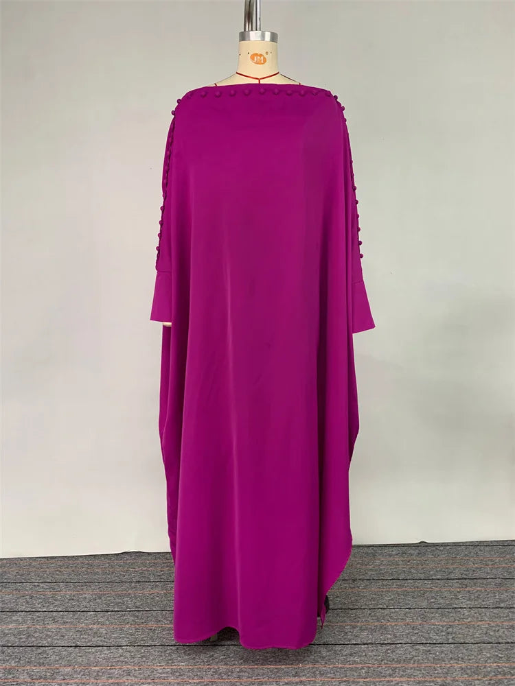 Vintage Solid Maxi Robe Dress