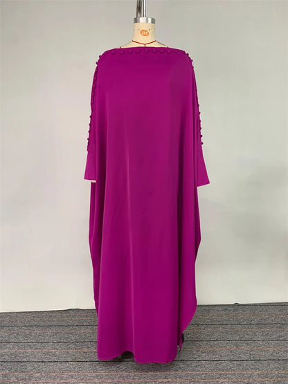 Vintage Solid Maxi Robe Dress