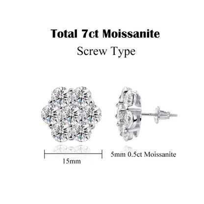 Flower Cluster Moissanite Earrings