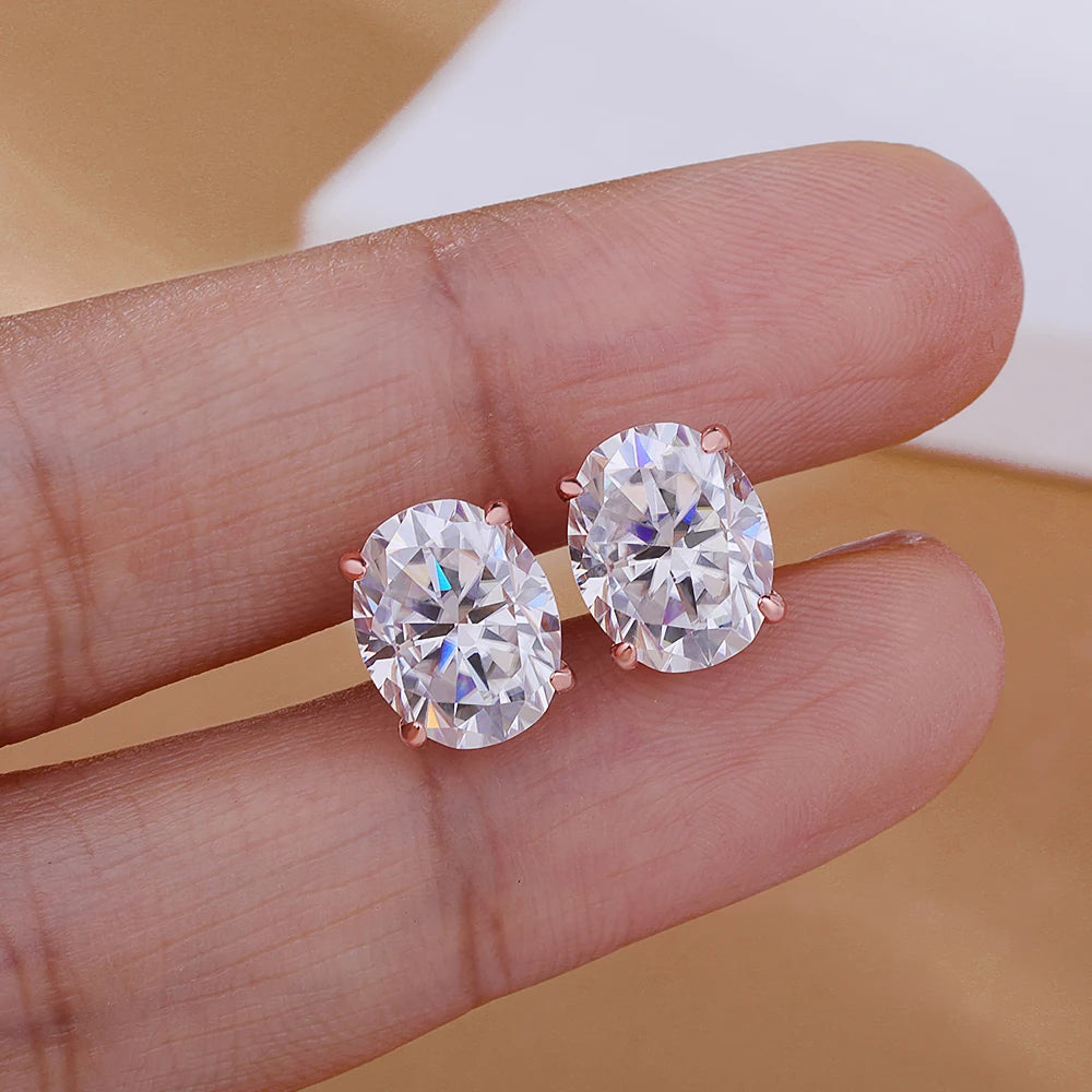 Oval Cut Moissanite Earrings