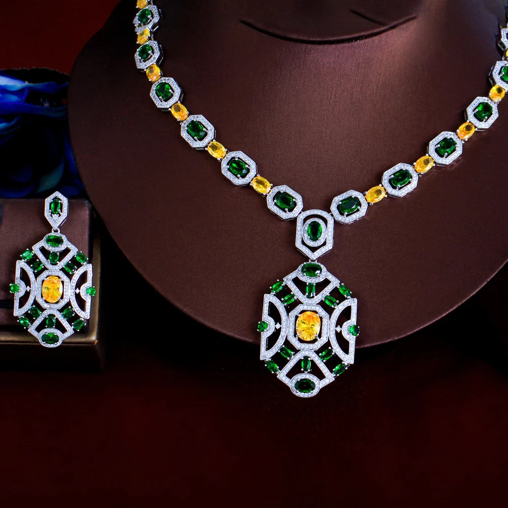 Multicolor Zirconia Bridal Jewelry Set