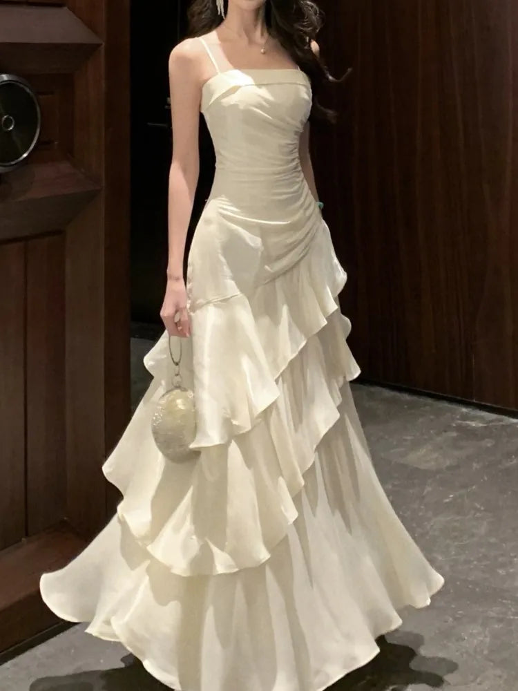 Ruffled Mermaid Sling Dress